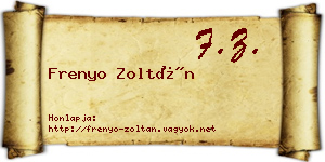 Frenyo Zoltán névjegykártya
