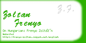 zoltan frenyo business card